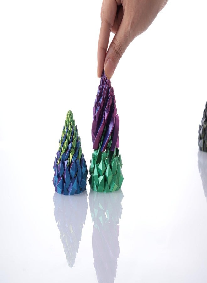 Yonaso 2 Pack Impossible Cone,Spiral Cone Fidget Toys - Christmas Pine Cone Design with 2-Tier Stackable Spirals,3D Printed Desk Decor for Anxiety Relief, Cool Office Gift Set for Adults&Kids - Image 3